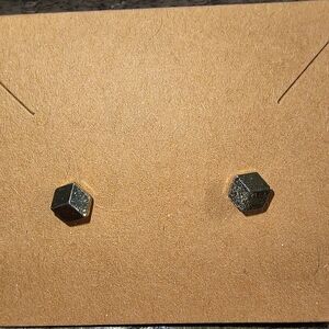 Hexagonal Gold.Stud Earrings